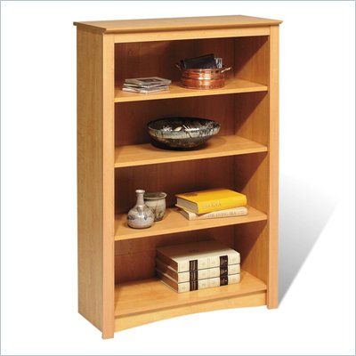 Prepac Sonoma 4 Shelf 48"H Wood Bookcase in Maple