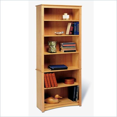 Prepac Sonoma 6 Shelf Wood Bookcase in Maple