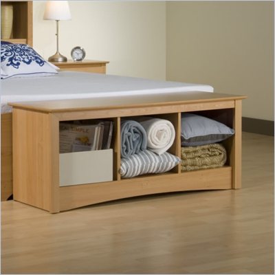 Prepac Sonoma Maple Cubby Storage Bench
