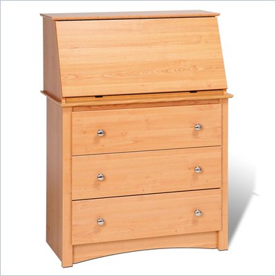 Prepac Sonoma Drop-Front Wood Secretary Desk in Maple 