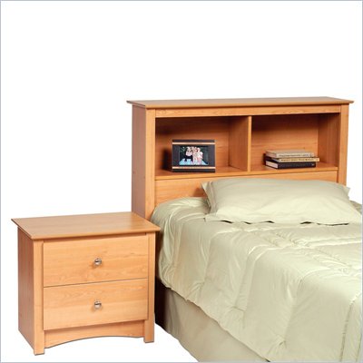 Prepac Sonoma Maple Twin Bookcase Headboard 2 Piece Set