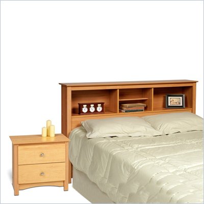 Prepac Sonoma Maple Double or Queen Bed 2 Piece Bedroom Set