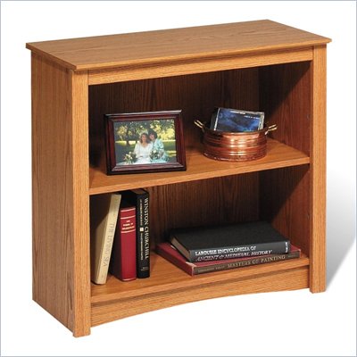Prepac Sonoma 2 Shelf Wood Bookcase in Oak