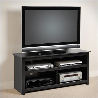 Prepac Vasari Flat Panel Plasma / LCD Console in Black Finish