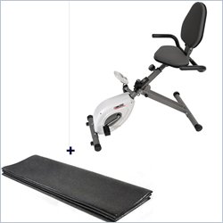 Stamina Folding Recumbent Steel Frame Exercise Bike w/ Fold to Fit Equipment Mat