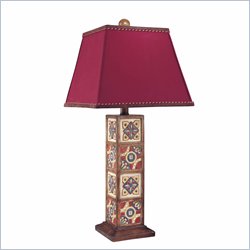 Minka Lighting 1 Light Table Lamp Ambience in Multicolor with Burgundy Shade