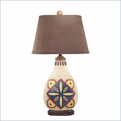 Minka Lighting 1 Light Table Lamp Ambience in Multicolor with Brown Shade