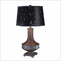 Minka Lighting 1 Light Table Lamp Ambience in Dark Espresso with Black Shade w/ Espresso