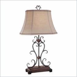Minka Lighting 1 Light Table Lamp Ambience in Brown and Grey with Sand Shade