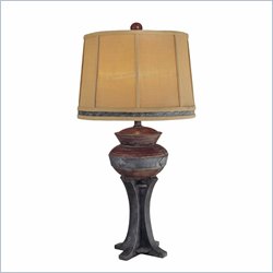Minka Lighting 1 Light Table Lamp Ambience in Brown and Grey with Beige Shade