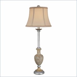 Minka Lighting 1 Light Table Lamp Ambience in Sonoma Silver with Taupe Shade