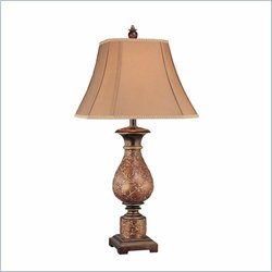 Minka Lighting 1 Light Table Lamp Ambience in Brown with Beige Shade