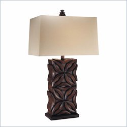 Minka Lighting 1 Light Table Lamp Ambience in Dark Brown with White Shade