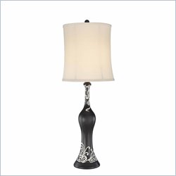 Minka Lighting 1 Light Table Lamp Ambience in Black with Champagne Shade