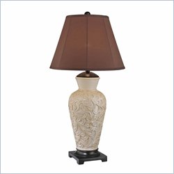 Minka Lighting 1 Light Table Lamp Ambience in Beige with Brown Shade
