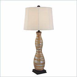Minka Lighting 1 Light Table Lamp Ambience in Brown Multicolor with Beige Shade