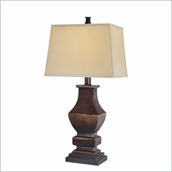 Minka Lighting 1 Light Table Lamp Ambience in Brown Gold with White Shade