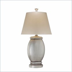 Minka Lighting 1 Light Table Lamp Ambience in Satin Silver with White Shade