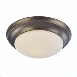 Minka Lighting 1 Light Flush Mount Minka Lavery in Dark Brushed Bronze with Etched White Glass