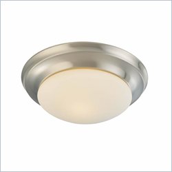 Minka Lighting 1 Light Flush Mount Minka Lavery in Brushed Nickel with Etched White Glass