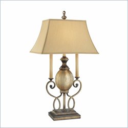 Minka Lighting La Cecilia 1 Light Accent Lamp Minka Lavery in Patina Iron with Shade
