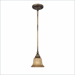 Minka Lighting La Cecilia 1 Light Mini Pendant Minka Lavery in Patina Iron with Spumanti Lace Glass