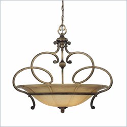 Minka Lighting La Cecilia 3 Light Pendant Minka Lavery in Patina Iron with Spumanti Lace Glass