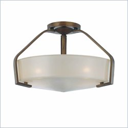 Minka Lighting Eclante 3 Light Semi Flush Minka Lavery in Eclante Patina Bronze with Eclante Pearl Glass