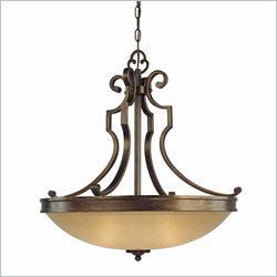 Minka Lighting Atterbury 3 Light Pendant Minka Lavery in Deep Flax Bronze with Venata de Oro Glass