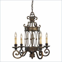 Minka Lighting Atterbury 4 Light Chandelier Minka Lavery in Deep Flax Bronze with Venata de Oro Glass