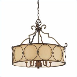 Minka Lighting Atterbury 5 Light Chandelier Minka Lavery in Deep Flax Bronze with Venata de Oro Glass