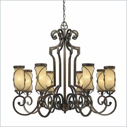 Minka Lighting Atterbury 8 Light Chandelier Minka Lavery in Deep Flax Bronze with Venata de Oro Glass