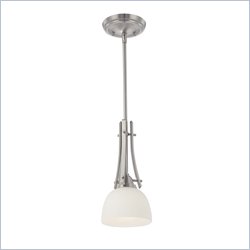Minka Lighting Laguna Vista 1 Light Mini Pendant Minka Lavery in Brushed Nickel with Etched Glass