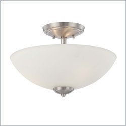 Minka Lighting Laguna Vista 3 Light Semi Flush Minka Lavery in Brushed Nickel with Etched Glass