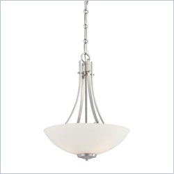 Minka Lighting Laguna Vista 3 Light Pendant Minka Lavery in Brushed Nickel with Etched Glass