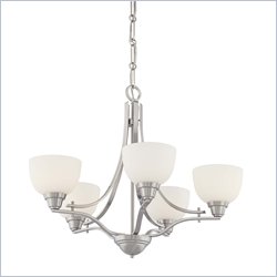 Minka Lighting Laguna Vista 5 Light Chandelier Minka Lavery in Brushed Nickel with Etched Glass