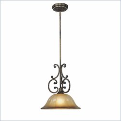 Minka Lighting Brompton 1 Light Pendant Minka Lavery in Brompton Bronze with Dover Mist Glass
