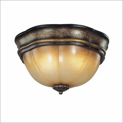 Minka Lighting Brompton 2 Light Flush Mount Minka Lavery in Brompton Bronze with Dover Mist Glass