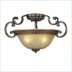Minka Lighting Brompton 3 Light Semi Flush Minka Lavery in Brompton Bronze with Dover Mist Glass