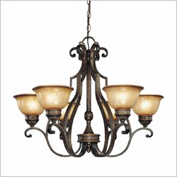 Minka Lighting Brompton 6 Light Chandelier Minka Lavery in Brompton Bronze with Dover Mist Glass