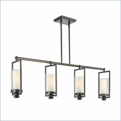 Minka Lighting Harvard Court 4 Light Island Light Minka Lavery in Harvard Court Bronze with Clear & Etched Opal Glass