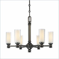 Minka Lighting Harvard Court 6 Light Chandelier Minka Lavery in Harvard Court Bronze with Clear & Etched Opal Glass