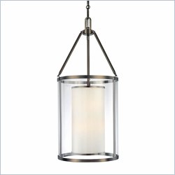 Minka Lighting Harvard Court 3 Light Pendant Minka Lavery in Harvard Court Bronze with Clear & Etched Opal Glass