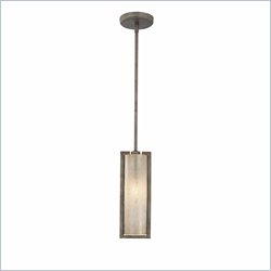 Minka Lighting Clarte 1 Light Mini Pendant Minka Lavery in Patina Iron with Deep Spumanti Lace Glass