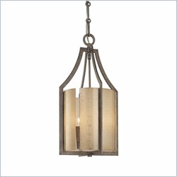 Minka Lighting Clarte 3 Light Pendant Minka Lavery in Patina Iron with Deep Spumanti Lace Glass