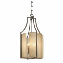 Minka Lighting Clarte 4 Light Pendant Minka Lavery in Patina Iron with Deep Spumanti Lace Glass