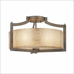 Minka Lighting Clarte 3 Light Semi Flush Minka Lavery in Patina Iron with Deep Spumanti Lace Glass