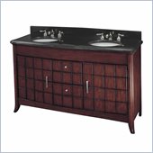 Minka Lighting Vanity with 2 Sinks in Cherry with Mongolian Black Stone Countertop