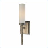 Minka Lighting Compositions 1 Light Wall Sconce Minka Lavery in Aged Patina Iron w/Travertine Stone with Etched Opal Glass