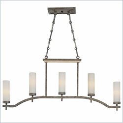 Minka Lighting Compositions Island Light Minka Lavery in Aged patina Iron w/Travertine Stone and Etched Opal Glass